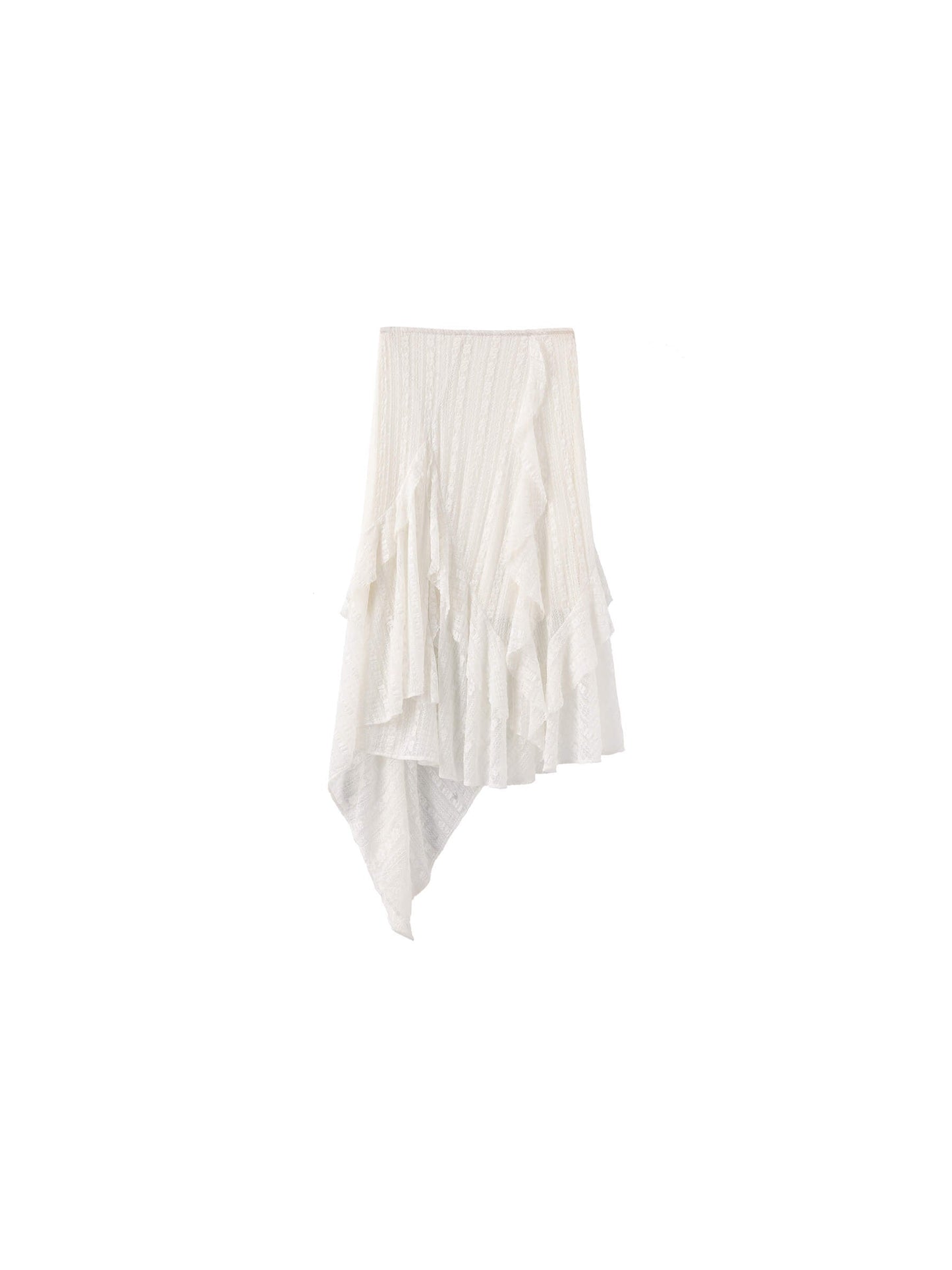Asymmetrical Hem Lace Skirt