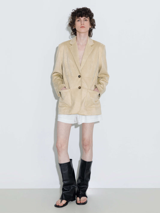 ONE BY CUBIC Silky Tailored Suede Jacket