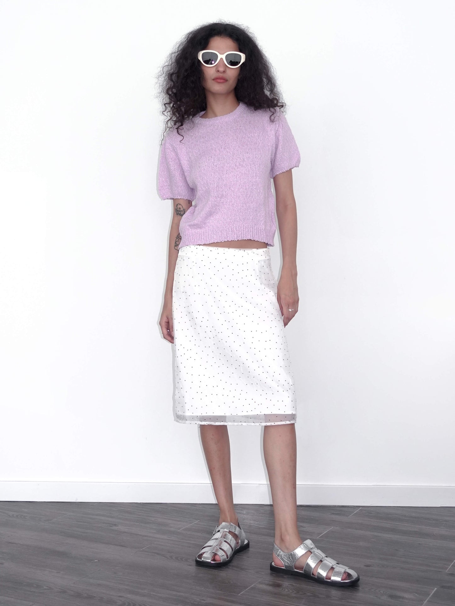 Round Neck Loose Knit T-Shirt