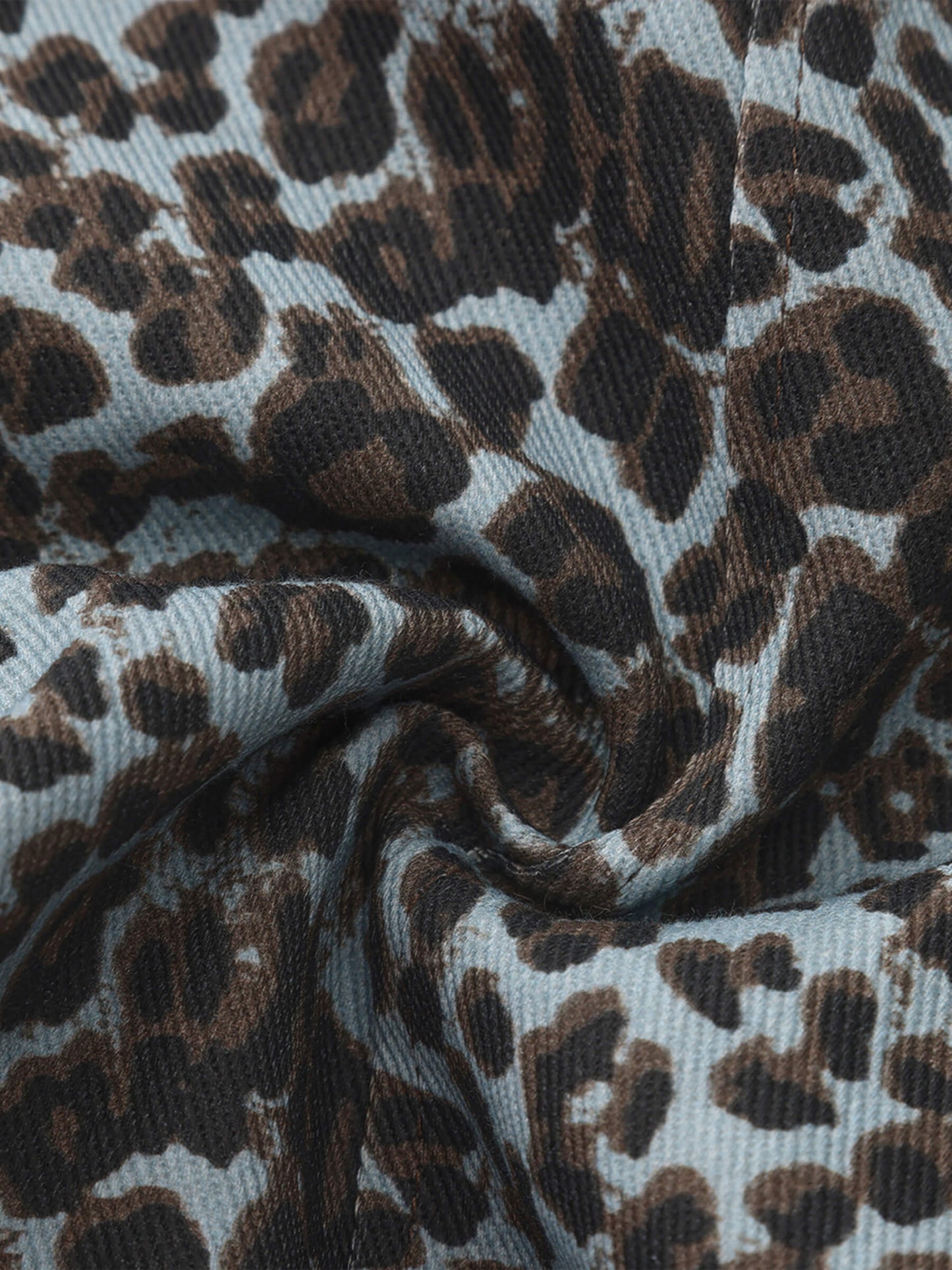 100% Cotton Leopard Print Flared Trousers