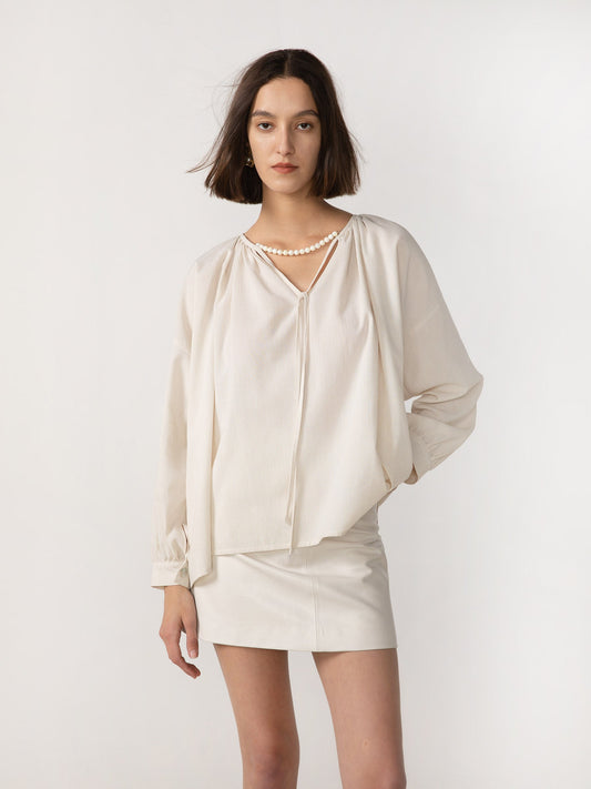 CUBIC Women's Oversized A-line Pleated Blouse