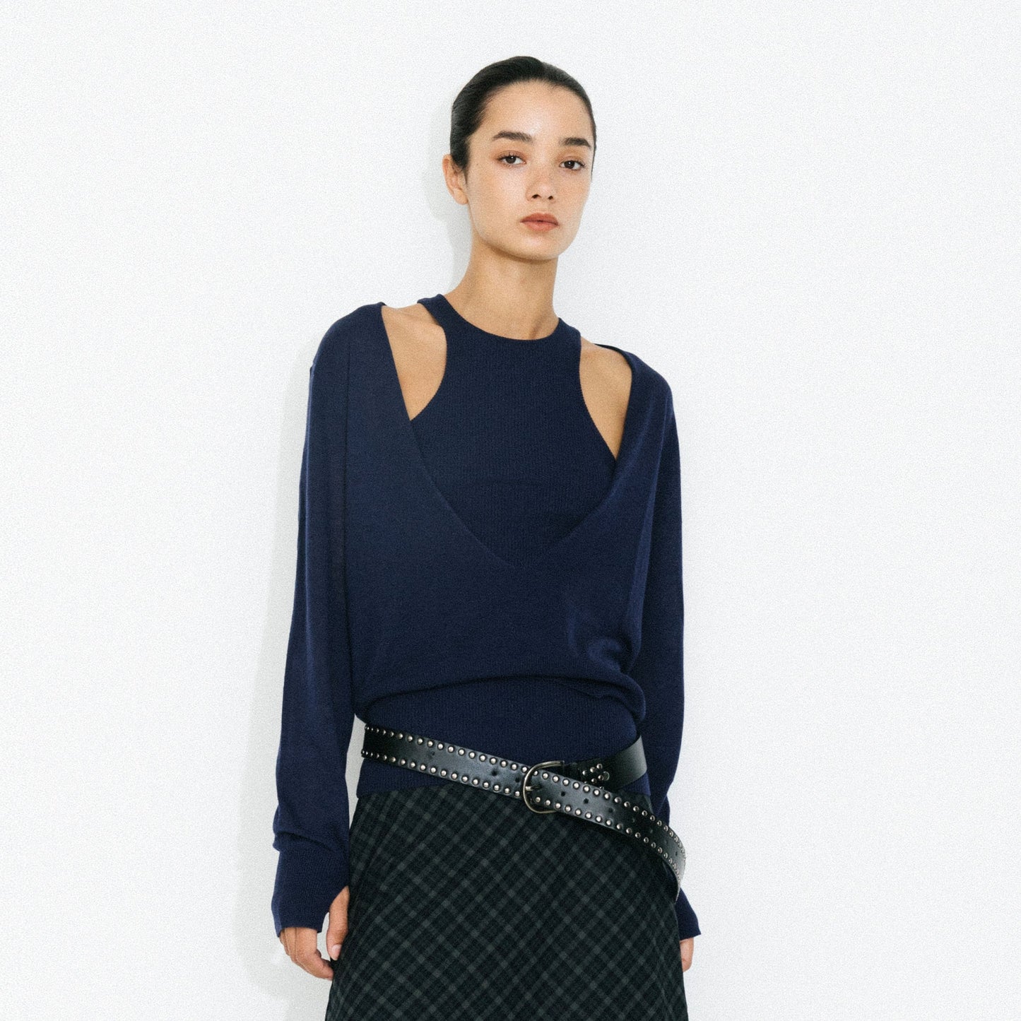 Knit Cardigan and Vest Two-Piece Set