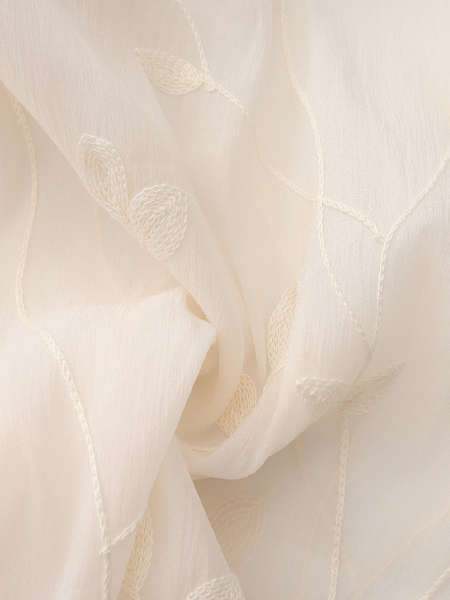 Lightweight Ice Silk Embroidered Sheer Shirt
