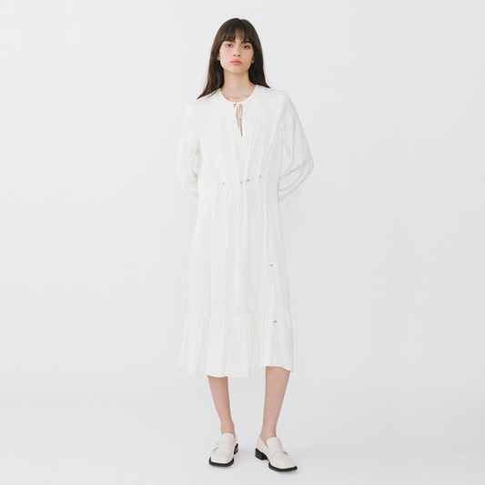 Tiered Long Sleeve A-line Dress