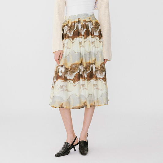 Coast Printed Pleated Skirt
