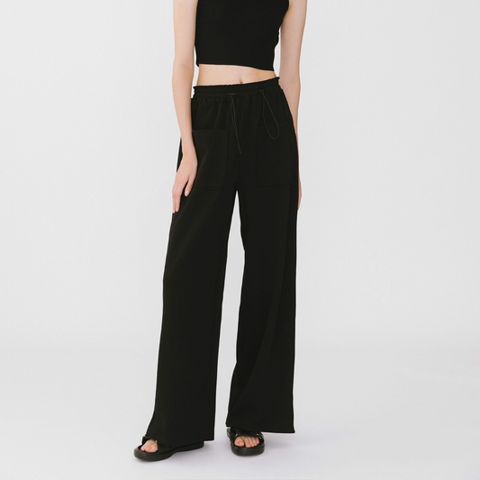 Double Drawstring Wide Leg Trousers