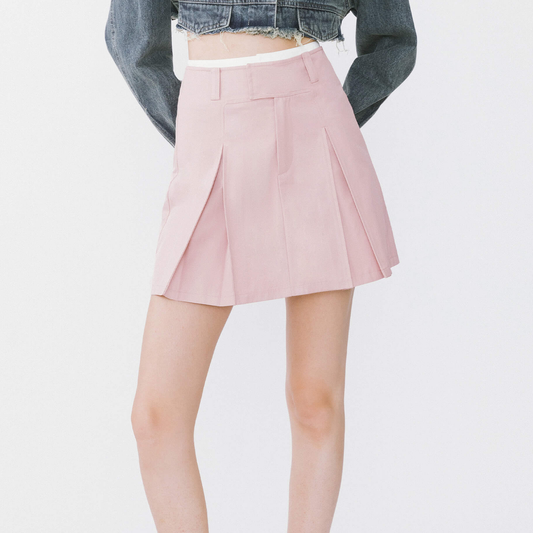 Pleated Short Skirt