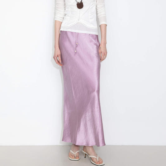 100% Heavyweight Acetate Bias Cut Skirt