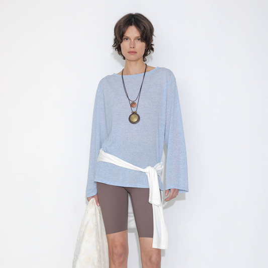 Loose Crew Neck Long Sleeve Knit Top