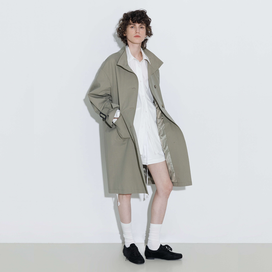 High Collar Long Trench Coat