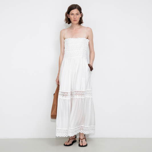 Crochet Lace Panelled Maxi Cami Dress