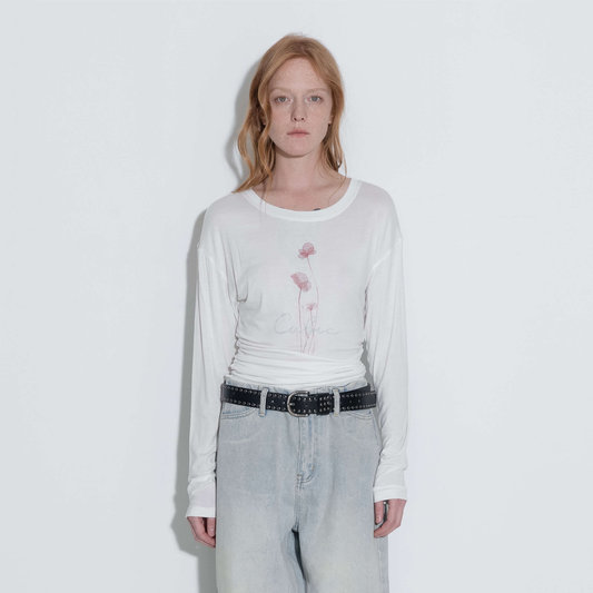 Printed Tencel Long Sleeve Top