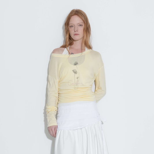 Printed Tencel Long Sleeve Top
