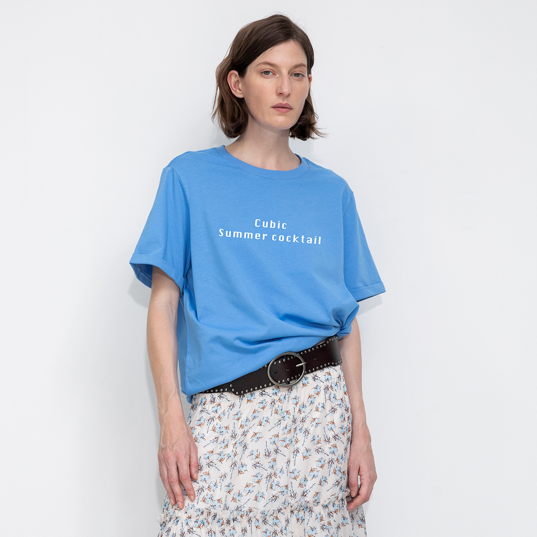 100% Cotton Women's T-Shirt with Front Print