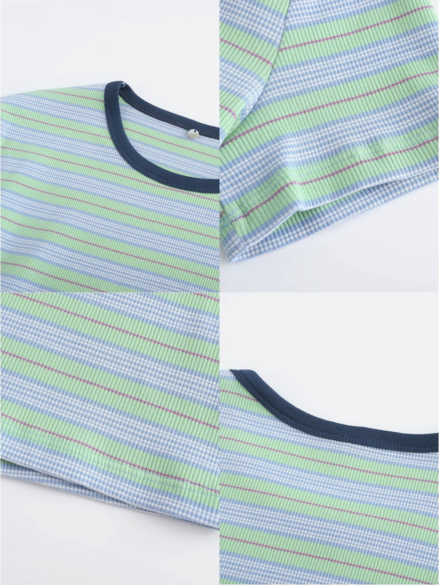 Striped Rib Knit T-Shirt