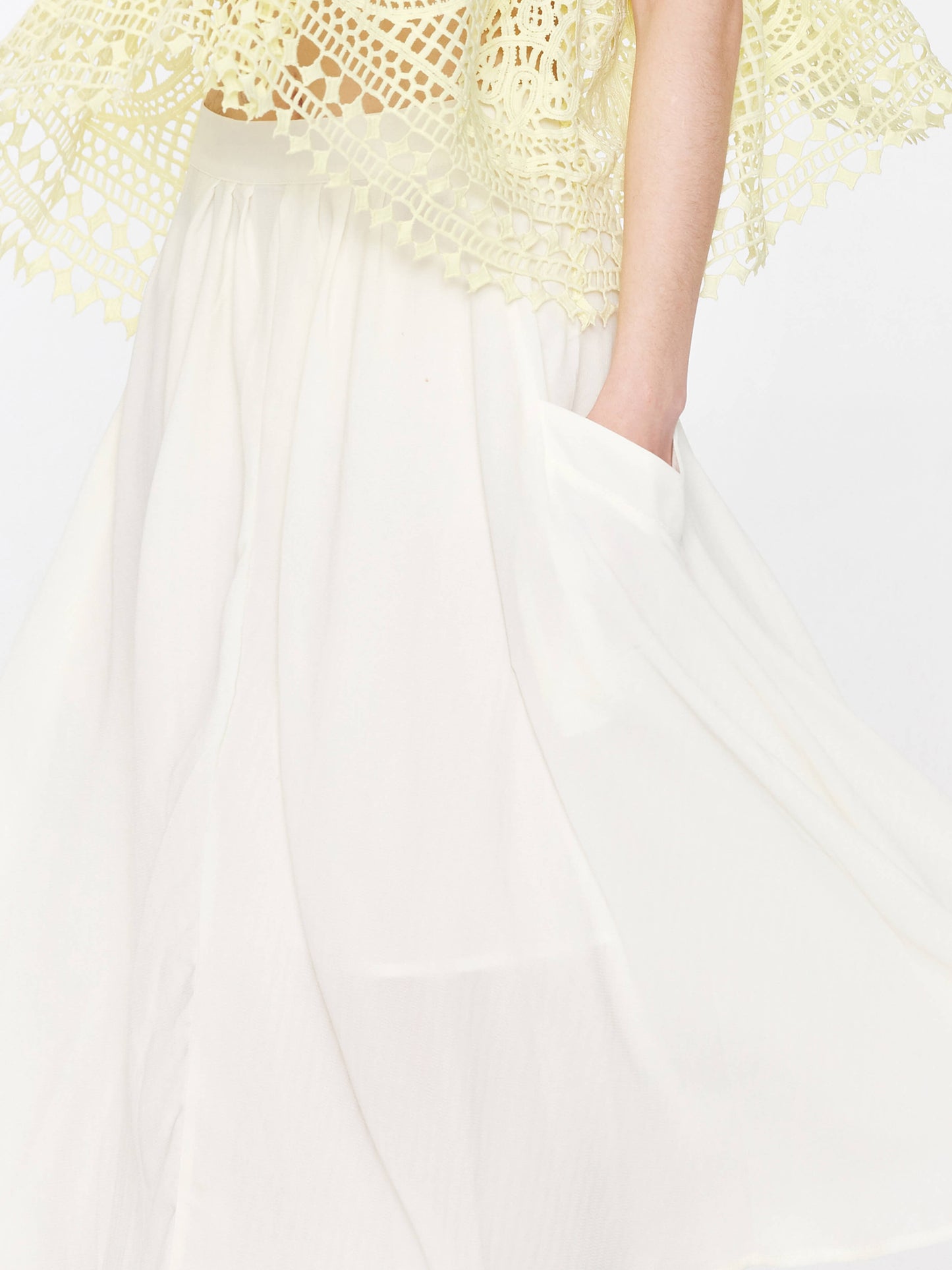 A-line Pleated Midi Skirt